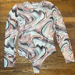 Gaze Multicolor Swirl Long Sleeve Bodysuit
